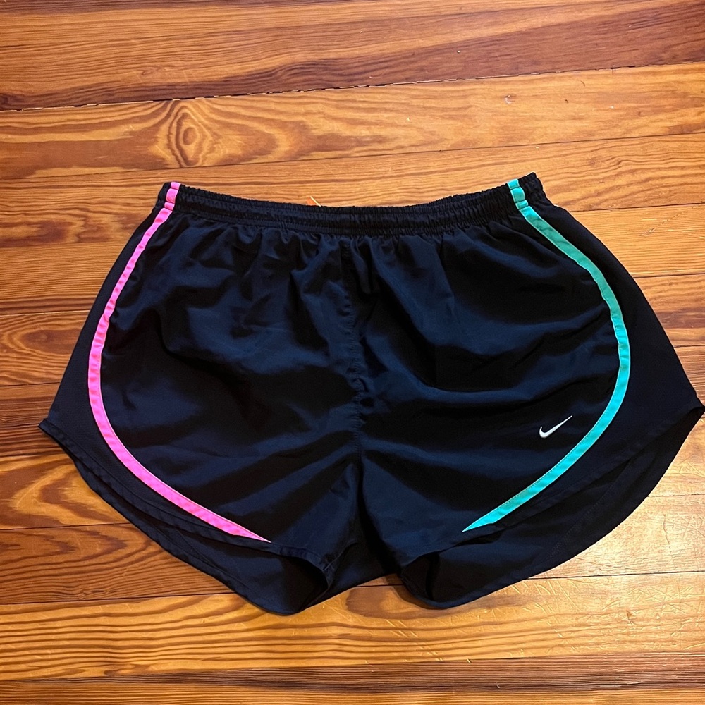 Nike Women's Athletic Shorts in Black with Retro Multi-Color Trim